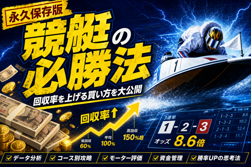 【永久保存版】競艇の必勝法を大公開！回収率をアップしよう