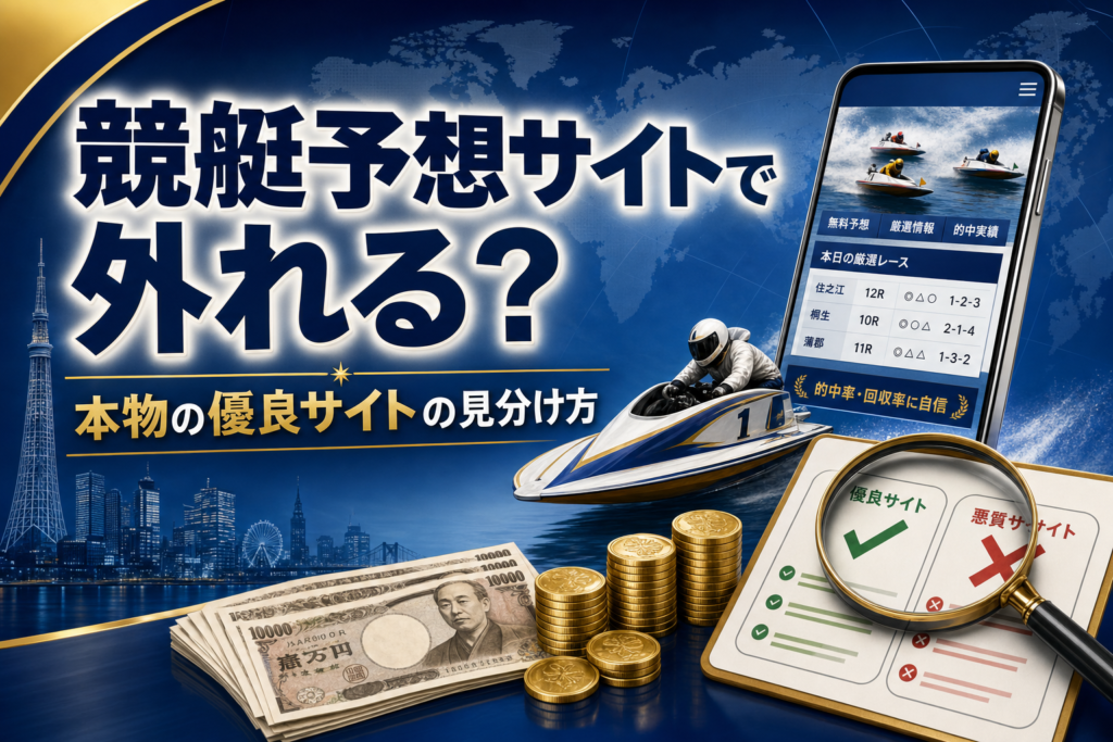 競艇予想サイトで自分だけ外れる原因と対処法を徹底解説！本物の優良サイト見分け方も解説